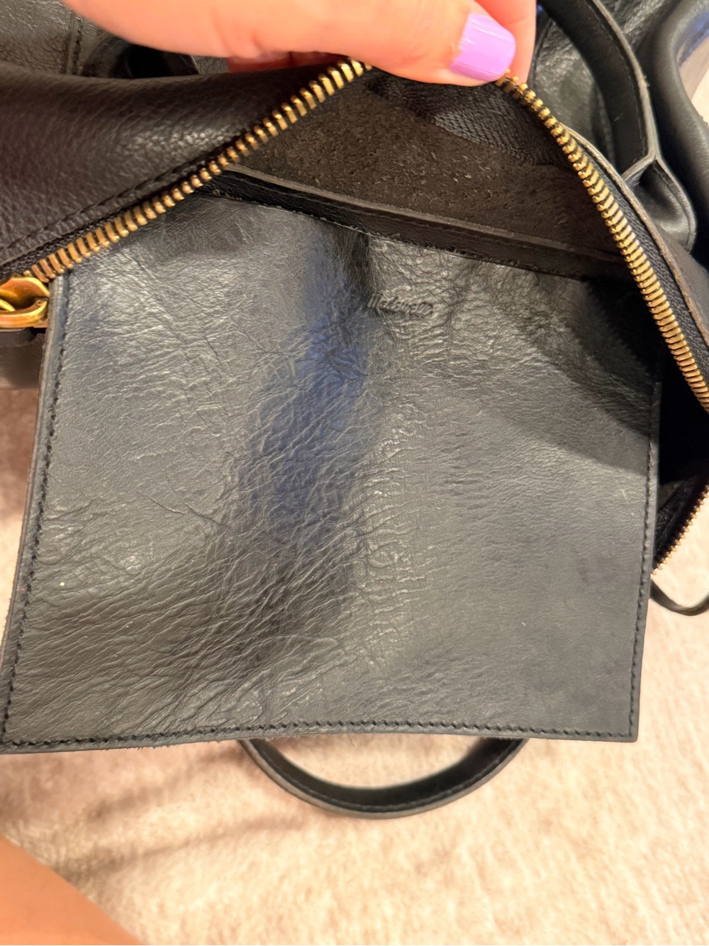 Madewell Black Leather Satchel Bag #401 - Picture 10 of 16
